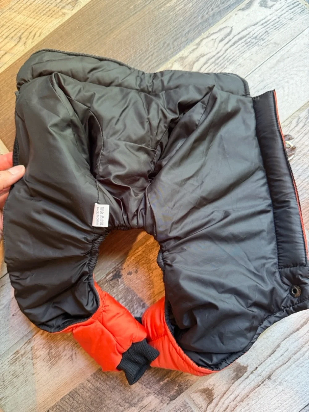 Dog Orange & Black Puffer Dog Jacket